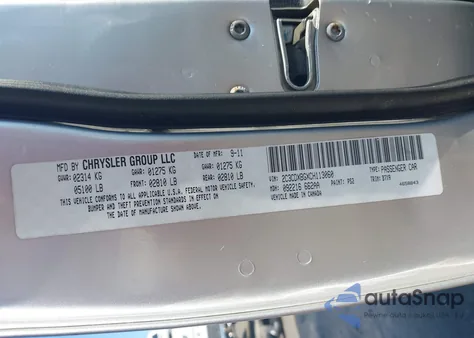 2012 Dodge Charger Se z USA, uszkodzony, nr VIN 2C3CDXBGXCH113060